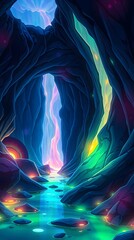 Naklejka premium Shaded Hollow Bioluminescent Colors Isekai Anime