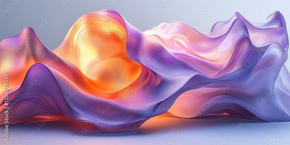 Poster futuristic abstract sculpture 3d render minimalist background design