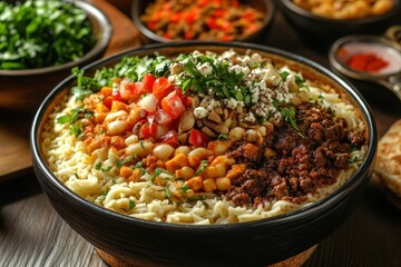 Images of Koshary classic Egyptian dish tasty Koshary