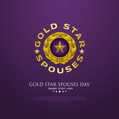 Happy Gold Star Spouses Day Design Background Illustration