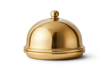 Isolated gold bell on white background with clipping path
