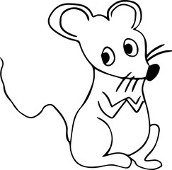 the little cute mouse is embarrassed and looks away