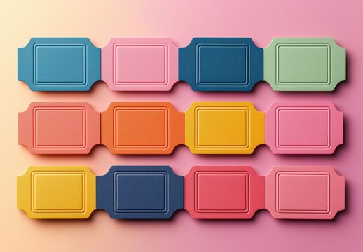 Blank Ticket Mockup Template for Event Entry, Movie, Cinema, Theater, Concert Ticketing, Customizable Design for Branding and Promotion