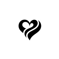 Intricate Heart Design: A stylized black heart with a swirling pattern, capturing the essence of love and beauty. Minimalist and abstract design.  