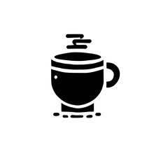Hot Coffee Mug Icon: A simple yet evocative icon of a steaming coffee mug, perfect for menus, websites, and applications related to cafes, coffee shops, or cozy ambiance. 