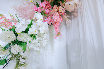 wedding decoration flower backdrop, colorful background