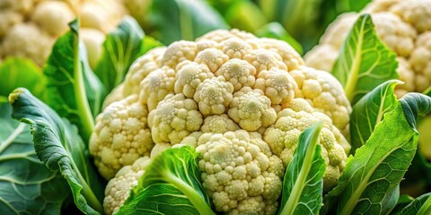 Fototapeta premium Organic Cauliflower Closeup: Fresh, Healthy Vegetable - High-Resolution Stock Photo