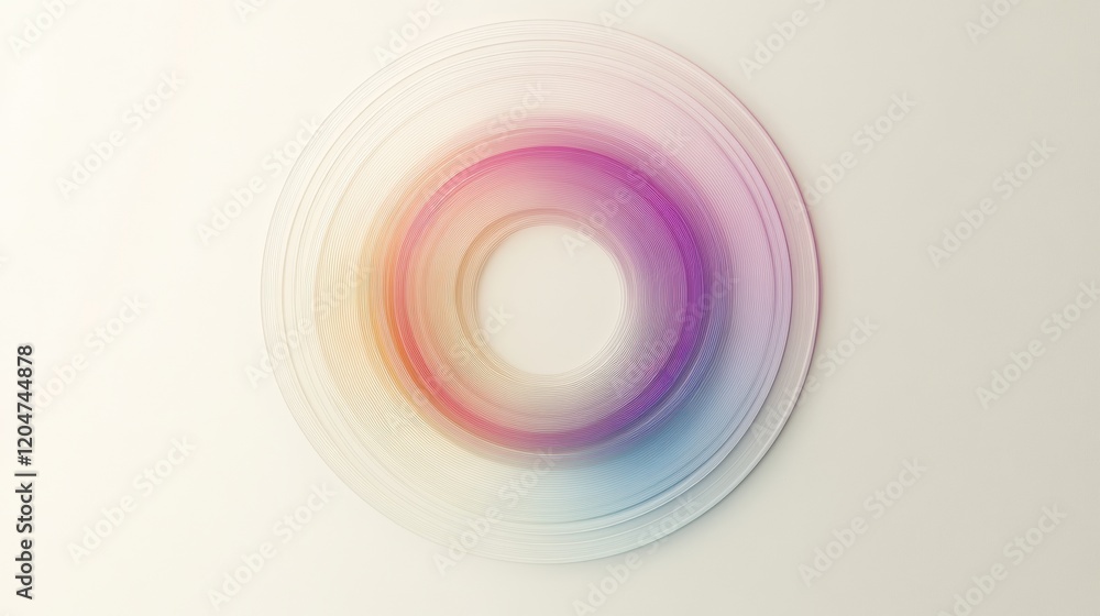 Fototapete Colorful circular pattern created with soft gradients on a smooth light background enhances modern artistic appeal. Generative AI