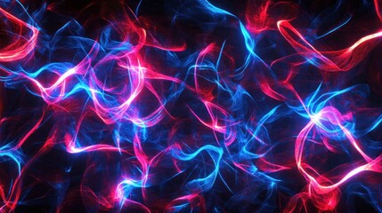 Abstract swirling patterns in vibrant red and blue hues, creating a dynamic visual effect.