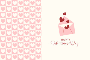 Valentine's Day fold cards. trendy heart pattern , love lettering. Vector illustration