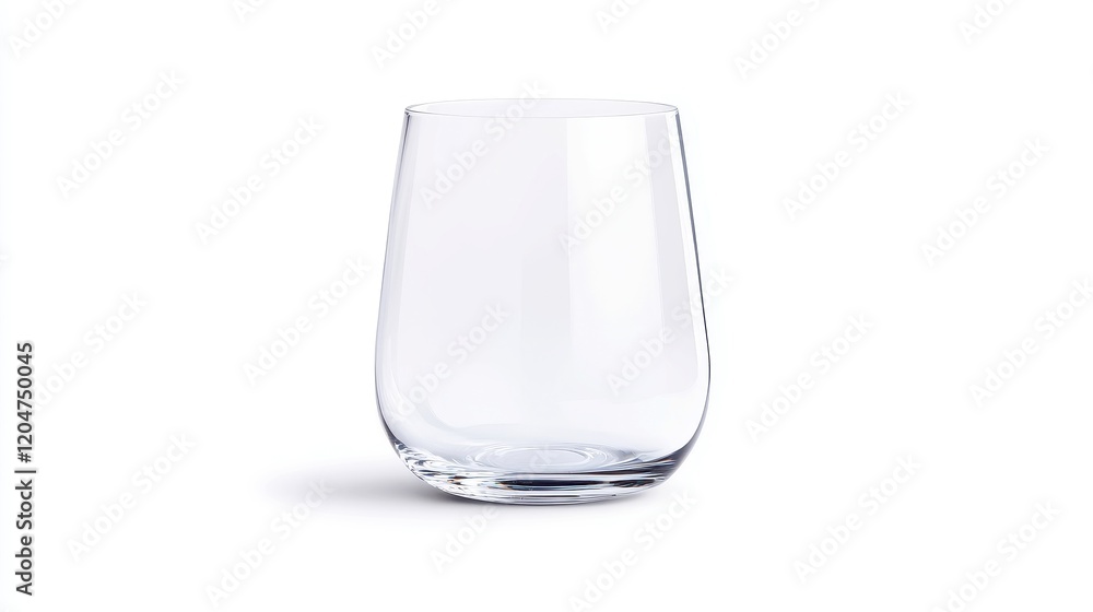 Poster clear water glass on a simple background, emphasizing the purity and transparency of the liquid, ide
