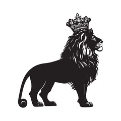 lion with crown king illustration