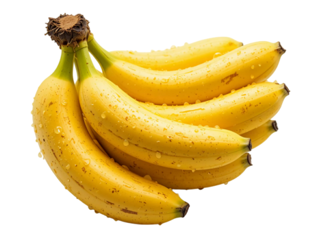 Fresh Yellow Bananas Bunch, Tropical Fruit, Close Up