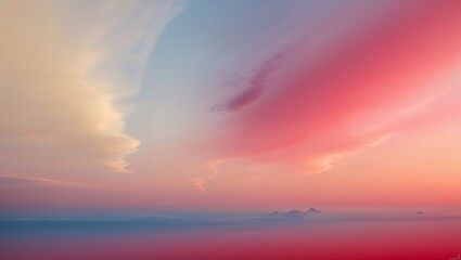 Fototapeta premium A serene pastel sky with artistic swirls evokes calm and peace.