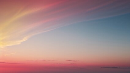 Obraz premium An enchanting sunset sky filled with soft pastel color gradients.