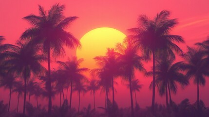Sunset Over Palm Trees