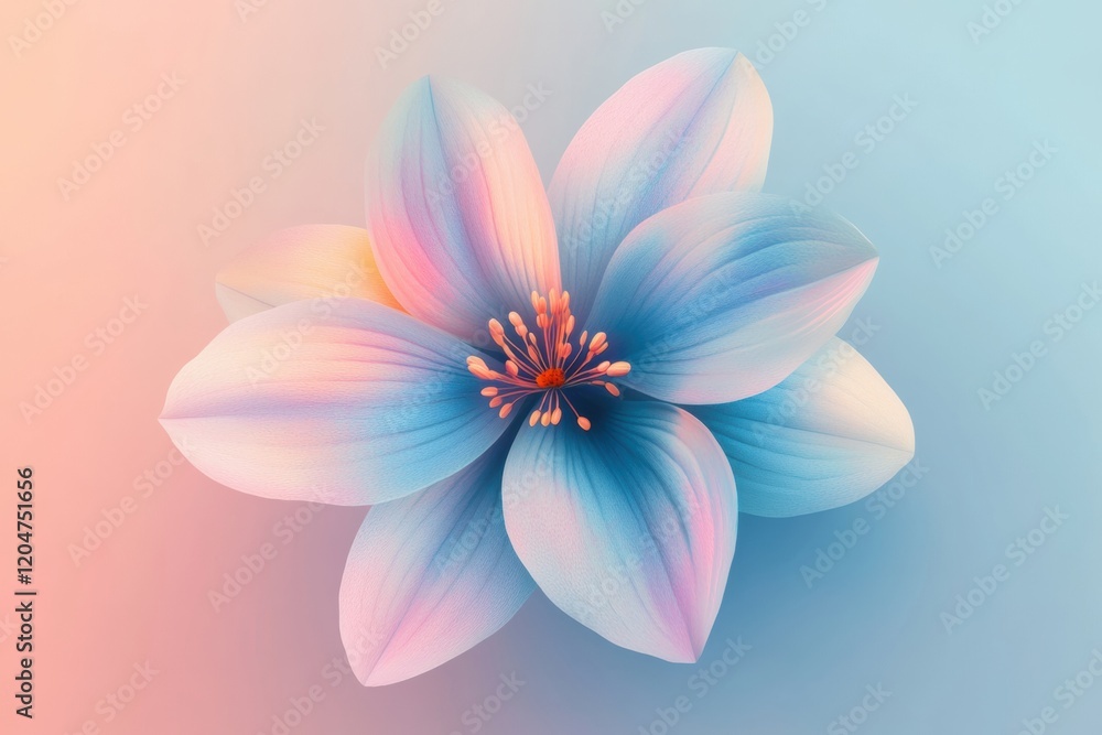 Fototapete colorful blossom enhances the serene atmosphere of a soft gradient background during a calming momen