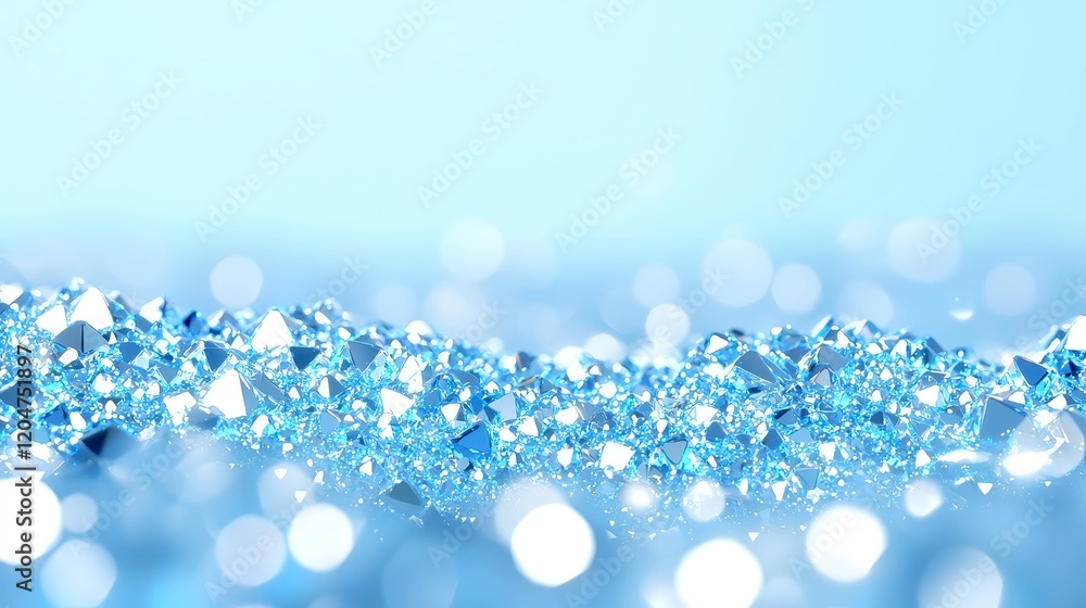 Poster abstract blue backdrop featuring soft bokeh effects, creating a serene atmosphere with ample free sp
