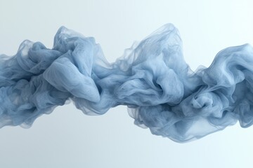 Fototapeta premium Abstract blue fabric flowing in the wind, elegant and luxurious textile background