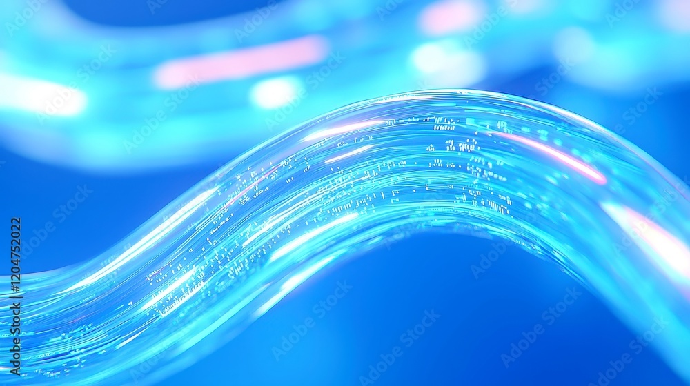 Aufkleber abstract digital network connection, blue background, three-dimensional rendering, free space to exp