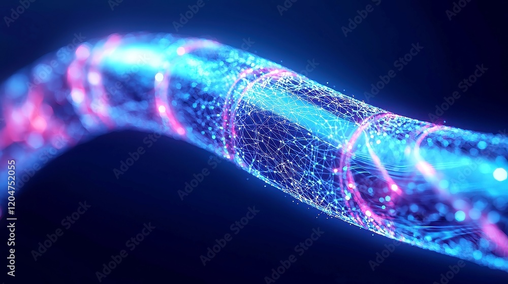 Poster digital network connections, an abstract blue background showcasing intricate 3d renderings of inter