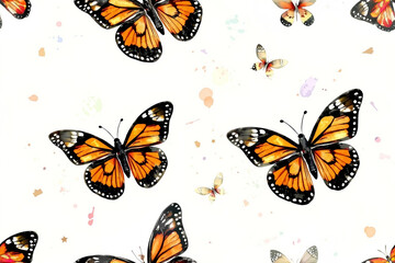 Watercolor Butterfly Seamless Pattern.generative AI
