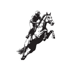 rider on a horse jumping