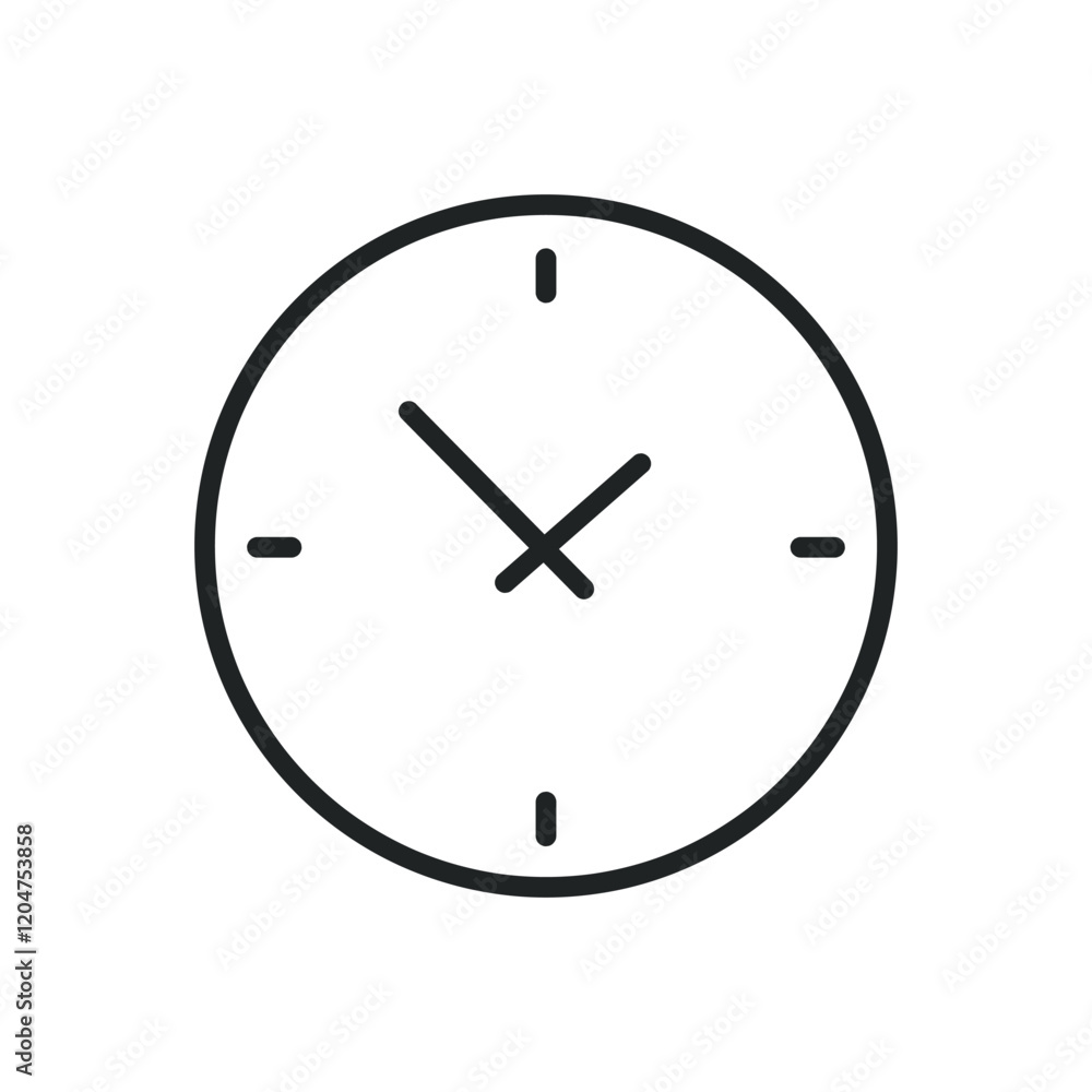 Poster wall clock thin line icons. editable stroke and perfect pixel on transparent background