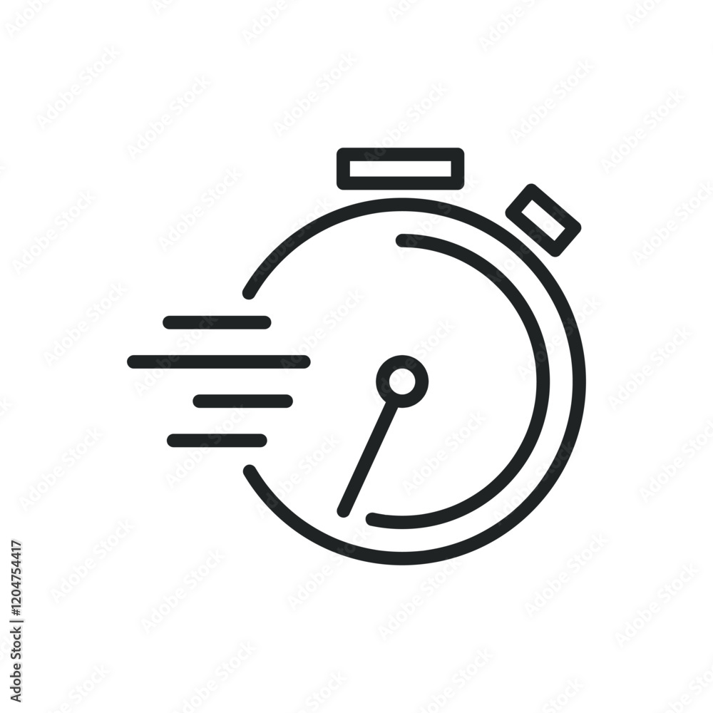 Poster stopwatch thin line icons. editable stroke and perfect pixel on transparent background