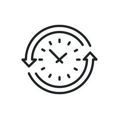 Time thin line icons. Editable stroke and Perfect pixel on transparent background