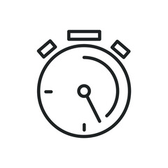 Stopwatch thin line icons. Editable stroke and Perfect pixel on transparent background