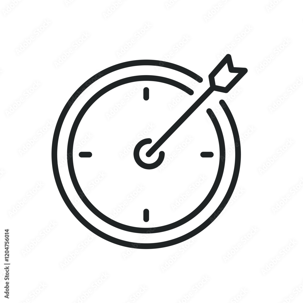 Poster time target thin line icons. editable stroke and perfect pixel on transparent background