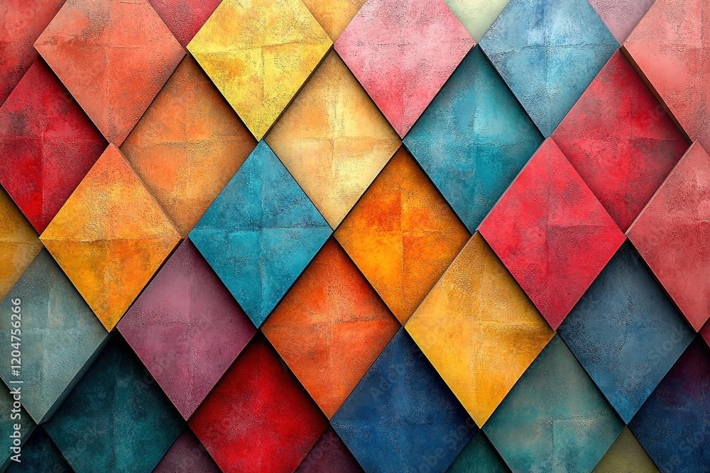 Poster colorful diamond pattern texture background. vibrant hues and textured surface create a visually app
