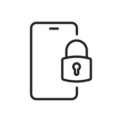 Smartphone security thin line icons. Editable stroke and Perfect pixel on transparent background