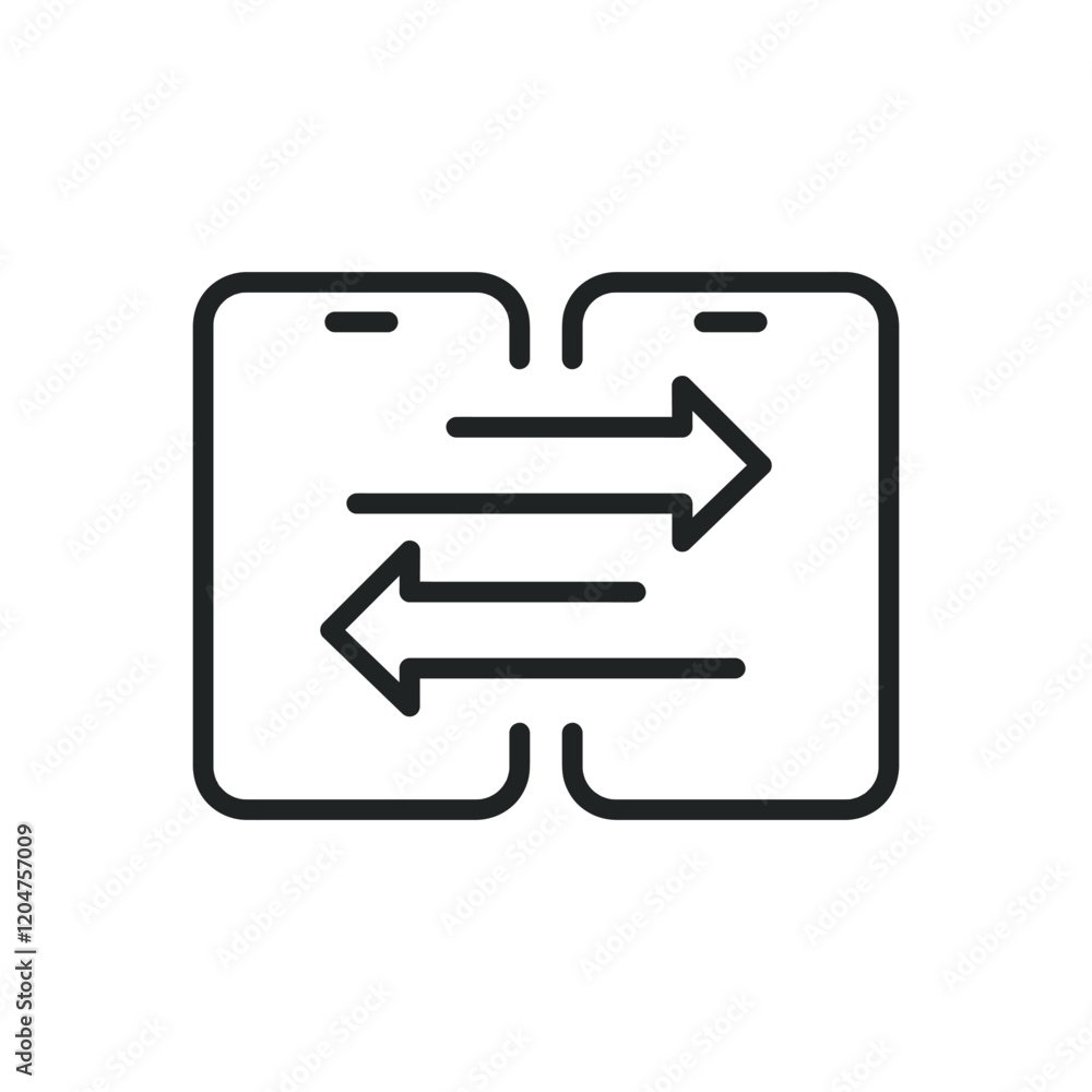 Poster smartphone syncronize thin line icons. editable stroke and perfect pixel on transparent background