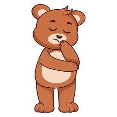 Cute Bear Character with Cartoon Design. Vector Illustration.