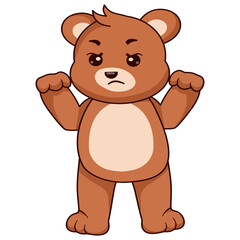 Cute Bear Character with Cartoon Design. Vector Illustration.