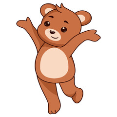 Cute Bear Character with Cartoon Design. Vector Illustration.