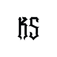 KS monogram logo design letter text name symbol monochrome logotype alphabet character simple logo