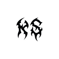 KS monogram logo design letter text name symbol monochrome logotype alphabet character simple logo