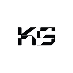 KS monogram logo design letter text name symbol monochrome logotype alphabet character simple logo