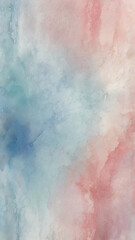 Naklejka premium A textured watercolor background with soft blends of pastel pink, light blue, and white, providing a calming and artistic base for creative designs.