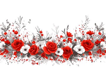 Elegant watercolor floral arrangement for valentine's day romantic soft palette design