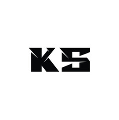Obraz premium KS monogram logo design letter text name symbol monochrome logotype alphabet character simple logo