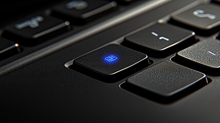 Obraz premium Illuminated Laptop Keyboard Key Close Up