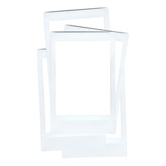 Realistic vintage frame photo template, instant photo frame isolated in transparent PNG. Isolated design element.