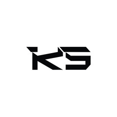 KS monogram logo design letter text name symbol monochrome logotype alphabet character simple logo