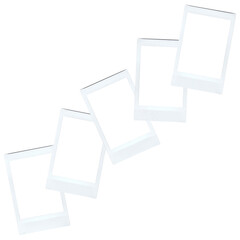 Realistic vintage frame photo template, instant photo frame isolated in transparent PNG. Isolated design element.