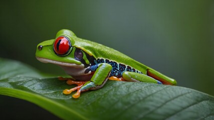Naklejka premium red eyed tree frog