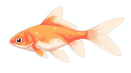 Fototapeta premium Vibrant Orange Goldfish Illustration